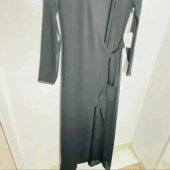 NWT LPA The Label Dress 74 Maxi Wrap Black - Picture 7 of 10